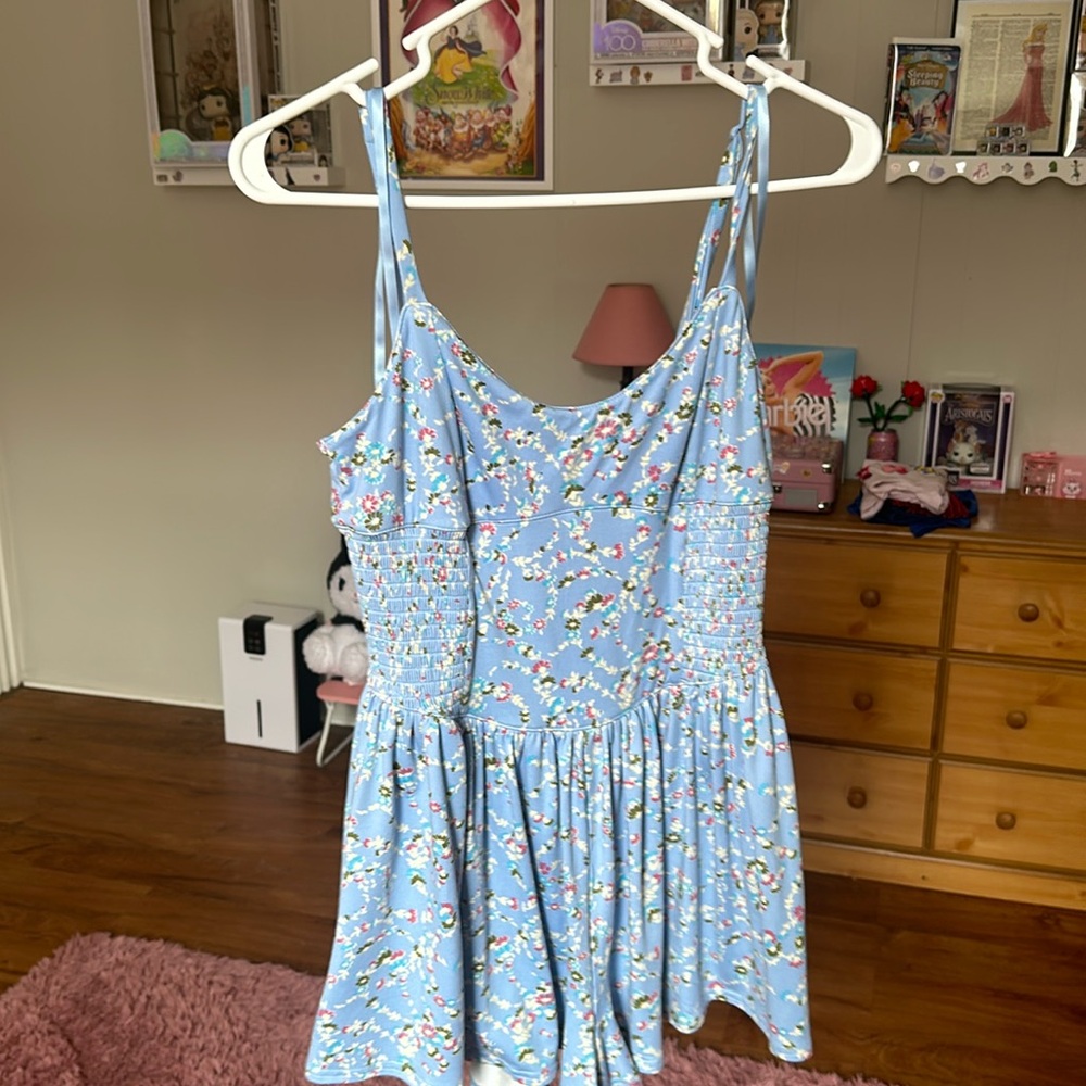 Blue floral romper (urban outfitters)